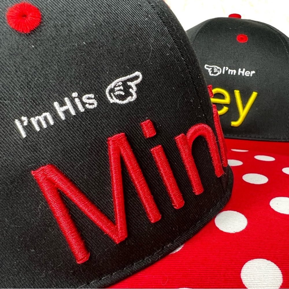 Disney New Hong Kong Disneyland I'm His Minnie I'm Her Mickey Couple's Hats NWT - Picture 4 of 17